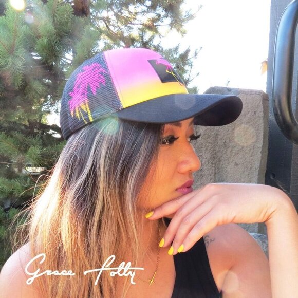 ✨ Grace Folly Baseball Cap Women Black Beach Trucker Snapback Summer Mesh Hats - Picture 3 of 7